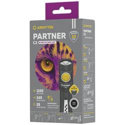 ArmyTek Partner C2 Magnet USB White F07802C LED kapesní svítilna s klipem na opasek, s brašnou napájeno akumulátorem 1100 lm 118 g