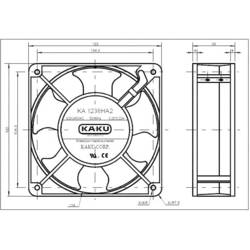 SEPA KA1238XA2BMT axiální ventilátor, 230 V/AC, 178 m³/h, (d x š x v) 120 x 120 x 38 mm, 861258403