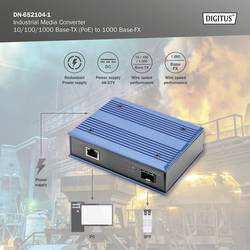 Digitus DN-652104-1 LAN konvertor médií 10 / 100 / 1000 MBit/s