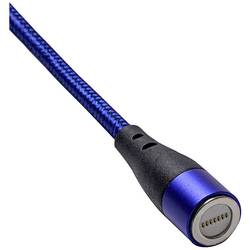 Akyga USB kabel USB-A zástrčka, USB-C ® zástrčka 1.00 m modrá magnetická zástrčka AK-USB-42