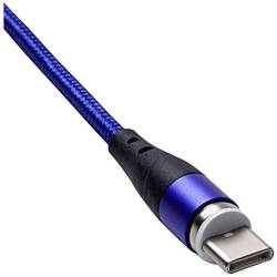 Akyga USB kabel USB-A zástrčka, USB-C ® zástrčka 1.00 m modrá magnetická zástrčka AK-USB-42