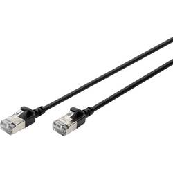 Digitus DK-1632-A-005S-BL RJ45 síťové kabely, propojovací kabely CAT 6A F/FTP 0.5 m černá barevně rozlišený, stíněný, točený drát, S průchodkou chránící proti