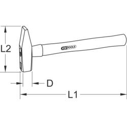 KS Tools 1421310 142.1310 zámečnické kladivo 180 g 260 mm DIN 1041 1 ks