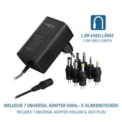 Ansmann 1201-0021 zásuvkový napájecí adaptér, nastavitelný, 12 V/DC, 9 V/DC, 7.5 V/DC, 6 V, 4.5 V/DC, 3 V, 300 mA, 3.60 W