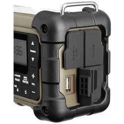 Sangean MMR-99 FM Desert A500484 outdoorové rádio, FM, nouzové rádio, Bluetooth, Solární panel, voděodolné, prachotěsné, stolní lampa, hnědá