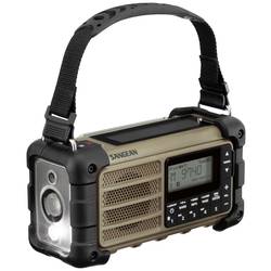 Sangean MMR-99 FM Desert A500484 outdoorové rádio, FM, nouzové rádio, Bluetooth, Solární panel, voděodolné, prachotěsné, stolní lampa, hnědá