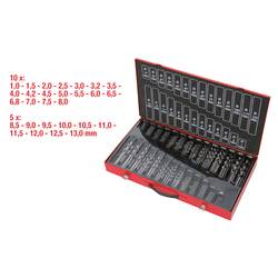 KS Tools 330.2650 HSS-G sada spirálových vrtáku do kovu 1 mm, 1.5 mm, 2 mm, 2.5 mm, 3 mm, 3.5 mm, 4 mm, 4.5 mm, 5 mm, 5.5 mm, 6 mm, 6.5 mm, 7 mm, 7.5 mm, 8 mm,