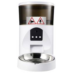 automatické krmítko MFK-220608 4 l Pes, Kočka bílá Ovládání pomocí aplikace, Kamera pro zvířata, Video v reálném čase, obraz s vysokým rozlišením, Hlasové