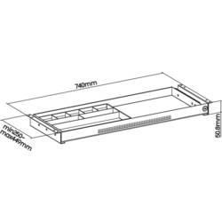 SpeaKa Professional SP-10938492 Zásuvka pod stůl 740 mm x 272 mm Uzamykatelný Rozsah výšky: 50.8 mm (max) černá