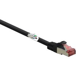 Renkforce RF-5469256 RJ45 síťové kabely, propojovací kabely CAT 6 S/FTP 2.00 m černá s ochranou, pozlacené kontakty, samozhášecí 1 ks