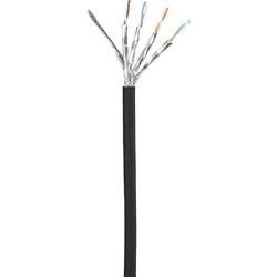 Renkforce RF-5469256 RJ45 síťové kabely, propojovací kabely CAT 6 S/FTP 2.00 m černá s ochranou, pozlacené kontakty, samozhášecí 1 ks
