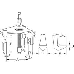 KS Tools 630.0302 Hydraulický stahovák Upínací rozsah 60 - 200 mm Počet háčků 3