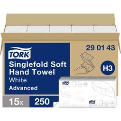 TORK 290143 papírové utěrky, skládané (d x š) 23 cm x 22.60 cm bílá 3750 ks