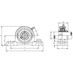 HTB UCP 208 ložiskové těleso šedá litina Ø otvoru 40 mm Rozestup děr 136 mm