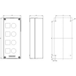 Siemens 3SU1804-0AA00-0AB1 3SU18040AA000AB1 prázdný kufřík 4 instalační pozice (Ø x v) 22.5 mm x 64 mm bez potisku šedá 1 ks