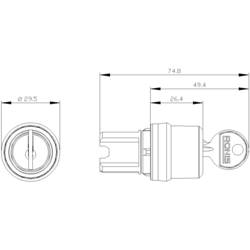 Siemens 3SU10004BL110AA0 3SU1000-4BL11-0AA0 klíčový spínač plastový přední prstenec simulované kolečko černá 2 x 45 ° na klíč 1 ks Piece