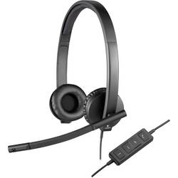Logitech H570e Headset otevřená (On Ear) kabelová stereo černá Redukce šumu mikrofonu, Potlačení hluku regulace hlasitosti, Vypnutí zvuku mikrofonu Počítače