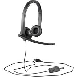 Logitech H570e Headset otevřená (On Ear) kabelová stereo černá Redukce šumu mikrofonu, Potlačení hluku regulace hlasitosti, Vypnutí zvuku mikrofonu Počítače