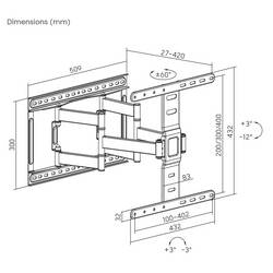 SpeaKa Professional SP-TVM-1100 TV držák na zeď 94,0 cm (37) - 190,5 cm (75) odnímatelný, naklápěcí, nakláněcí