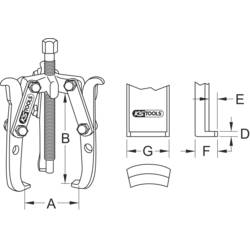 KS Tools 700.1120 Stahovák Upínací rozsah 70 mm Počet háčků 3