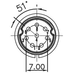 Lutronic 2450 08 T09 CB T kulatý konektor DIN, 1 ks