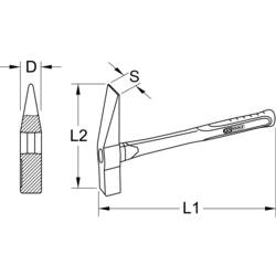 KS Tools 9632160 963.2160 zednické kladivo 700 g 310 mm 1 ks