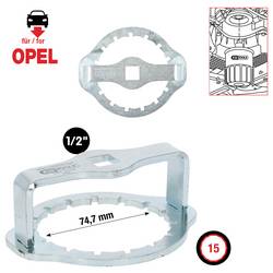 KS Tools 150.9115 1/2 klíč na olejové filtry Ø 74 mm / 15 drážky pro Opel