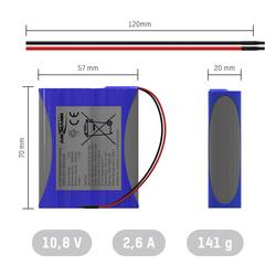 Ansmann 3S1P Akupack 3 x 18650 s kabelem Li-Ion 10.8 V 2600 mAh