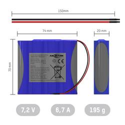 Ansmann 2S2P Akupack 4 x 18650 s kabelem Li-Ion 7.2 V 6700 mAh