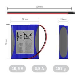 Ansmann 3S1P Akupack 3 x 18650 s kabelem Li-Ion 10.8 V 3500 mAh