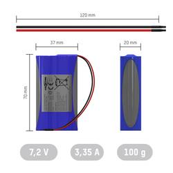 Ansmann 2S1P Akupack 2 x 18650 s kabelem Li-Ion 7.2 V 3350 mAh