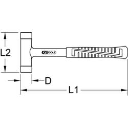 KS Tools 140.5274 Bezodskokové měkké kladivo, 990 g