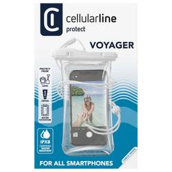 Cellularline pouzdro s okénkem Universal Universal transparentní, bílá S poutkem na ruku, S poutkem pro zavěšení, vodotěsný FINECGALS25T