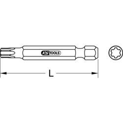 KS Tools 911.8355 911.8355 Bit TX Pohon (šroubovák): 1/4 (6,3 mm) Typ zakončení: TX IP 30 50 mm