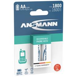 Ansmann 1312-0038 akumulátor AA, Ni-MH, 1600 mAh, 1.2 V, 2 ks