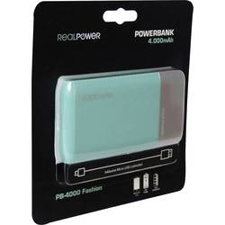 RealPower PB-4000 powerbanka Li-Pol, 4000 mAh, modrá, Indikátor stavu