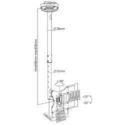 Reflecta PALLAS Extend TV stropní držák 59,9 cm (23,6) - 106,7 cm (42) stropní držák