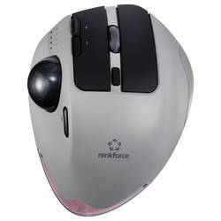Renkforce RF-WLEM-500 optická Trackball, přenos bezdrátový, bezdrátový, Bluetooth®, 7 tlačítko, 400 dpi, 800 dpi, 1600 dpi, 2400 dpi, 4800 dpi, šedá, černá