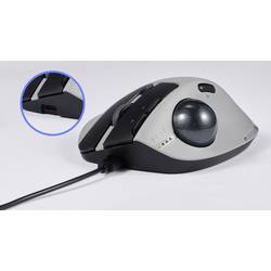 Renkforce RF-WLEM-500 optická Trackball, přenos bezdrátový, bezdrátový, Bluetooth®, 7 tlačítko, 400 dpi, 800 dpi, 1600 dpi, 2400 dpi, 4800 dpi, šedá, černá