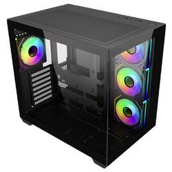 Cooler Master Elite 681 midi tower PC skříň černá 4 předinstalované LED ventilátory, boční okno