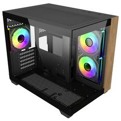 Cooler Master Elite 481 mini tower PC skříň černá 3 předinstalované LED ventilátory, boční okno