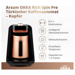 arzum ESPRESSOKANNE mit MILCHAUFSCHÄUMER kávovar bronzová připraví šálků najednou=5 s automatickým pěnovačem mléka