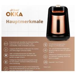 arzum ESPRESSOKANNE mit MILCHAUFSCHÄUMER kávovar bronzová připraví šálků najednou=5 s automatickým pěnovačem mléka