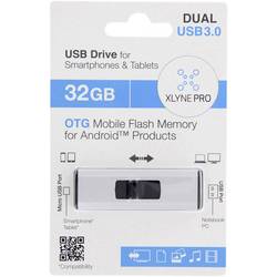 Xlyne OTG USB paměť pro smartphony/tablety stříbrná 32 GB USB 3.2 (Gen 1x1) , microUSB 2.0
