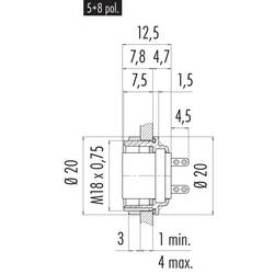 binder 09 0104 80 02 09 0104 80 02-20 přírubová zásuvka , 1 ks