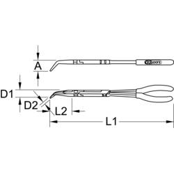 KS Tools 500.7163 ploché jehlové kleště nástrojová ocel 335 mm