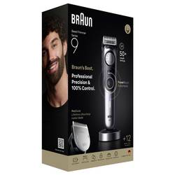 Braun Braun BT9560 Beardtrimmer Series 9 zastřihovač vousů, přesný zastřihovač omyvatelný černá, stříbrná