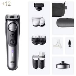 Braun Braun BT9560 Beardtrimmer Series 9 zastřihovač vousů, přesný zastřihovač omyvatelný černá, stříbrná