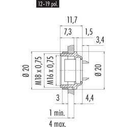 binder 09 0340 80 16 09 0340 80 16-20 přírubová zásuvka , 1 ks