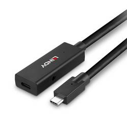 LINDY Kabel USB-C USB 3.2 Gen2 USB-C ® zástrčka, USB-C ® zásuvka 5.00 m černá 43364